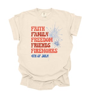 Faith Family Freedom Fireworks Tee